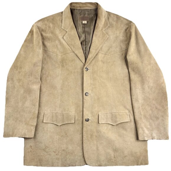 VTG 90s Pendleton Men’s Pig Suede Western Blazer Jacket Lined Washable Leather - Picture 1 of 14